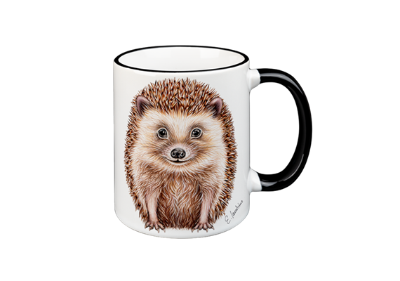 Tasse Igel, schwarz, 330ml
