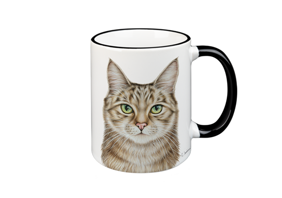 Tasse Katze, schwarz, 330ml