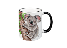 Tasse Koala, schwarz, 330ml