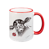 Tasse Kuh mit Blume, rot, 330ml