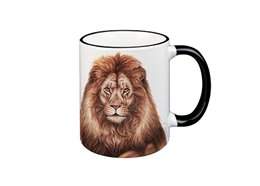 Tasse Löwe, schwarz, 330ml