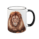 Tasse Löwe, schwarz, 330ml