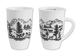 Tasse mit Scherenschnitt Familie 12.5cm