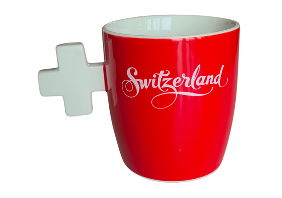 Tasse mit Schweizerkreuz Henkel, Keramik