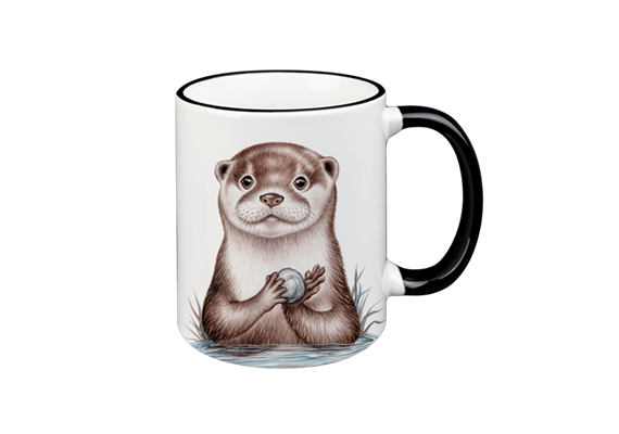 Tasse Otter, schwarz, 330ml