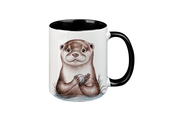 Tasse Otter, schwarz innen, 330ml