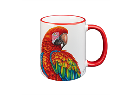 Tasse Papagei, rot, 330ml