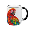 Tasse Papagei, schwarz, 330ml