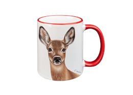 Tasse Reh, rot, 330ml