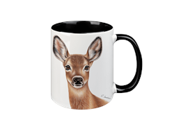Tasse Reh, schwarz innen, 330ml