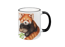 Tasse Roter Panda, schwarz, 330ml