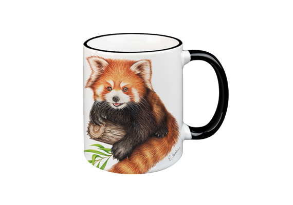 Tasse Roter Panda, schwarz, 330ml