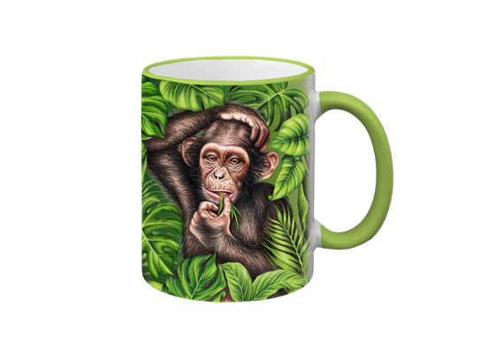 Tasse Wild Affe, hellgrün, 330ml