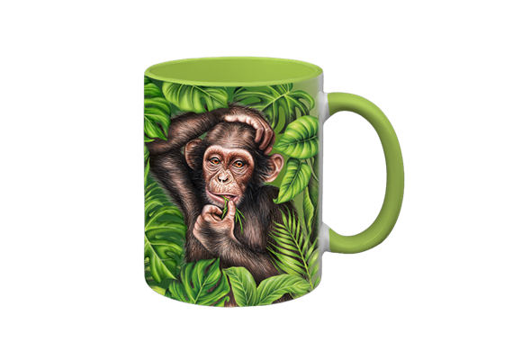 Tasse Wild Affe, hellgrün innen, 330ml