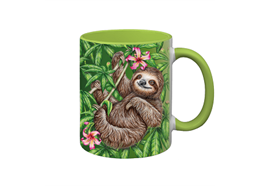 Tasse Wild Faultier, hellgrün innen, 330ml