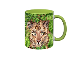 Tasse Wild Leopard, hellgrün innen, 330ml