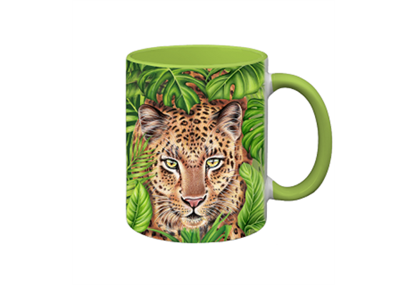 Tasse Wild Leopard, hellgrün innen, 330ml