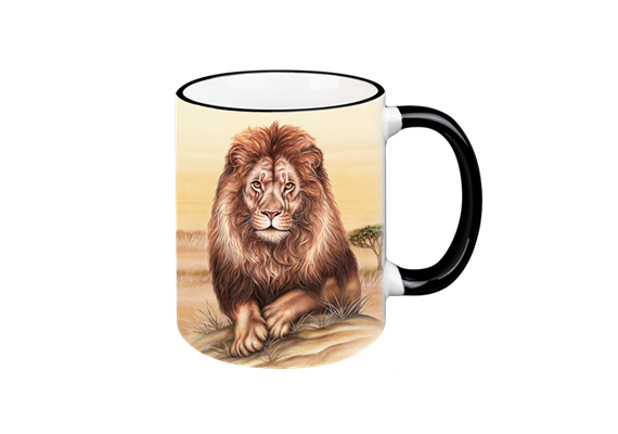 Tasse Wild Löwe, schwarz, 330ml