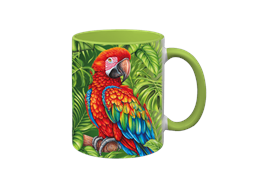 Tasse Wild Papagei, hellgrün innen, 330ml