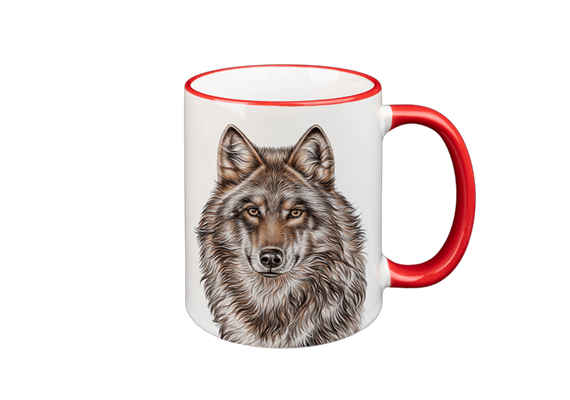 Tasse Wolf, rot, 330ml