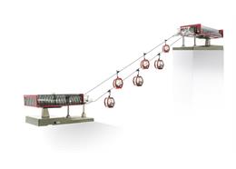 Téléphérique H0 D-Line Set rouge/noir avec 6 télécabines "Omega V" & 1 mât de téléphérique