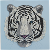 Tête de tigre blanc, carte 18x18cm Crystal Art