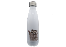 Thermoflasche Edelstahl Waschbär, weiss 500ml