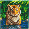Tigre dans l'eau, 30x30cm Crystal Art Kit