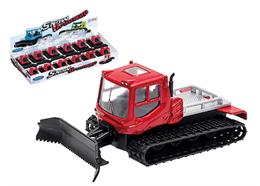 Tondeuse à neige rouge, petite, avec entraînement par traction.