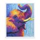 Un éléphant heureux, image 21x25cm avec cadre Crystal Art
