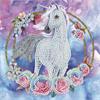 Unicorn Garland, 18x18cm Crystal Art Card