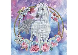 Unicorn Garland, 18x18cm Crystal Art Card