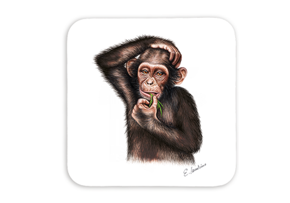 Untersetzer Affe, 9x9cm