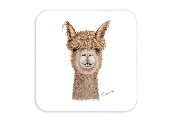 Untersetzer Alpaka, 9 x 9cm