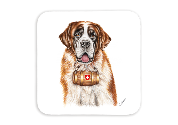 Untersetzer Bernhardiner, 9x9cm