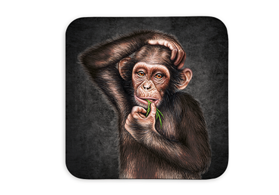 Untersetzer Black Edition, Affe, 9x9cm