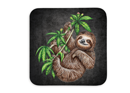 Untersetzer Black Edition, Faultier, 9x9cm