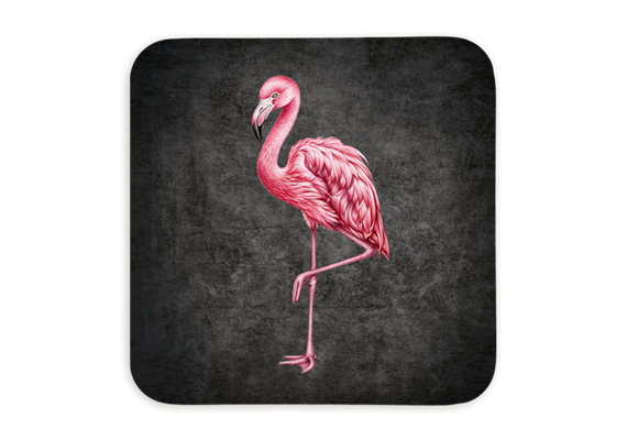 Untersetzer Black Edition, Flamingo, 9x9cm