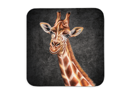 Untersetzer Black Edition, Giraffe, 9x9cm