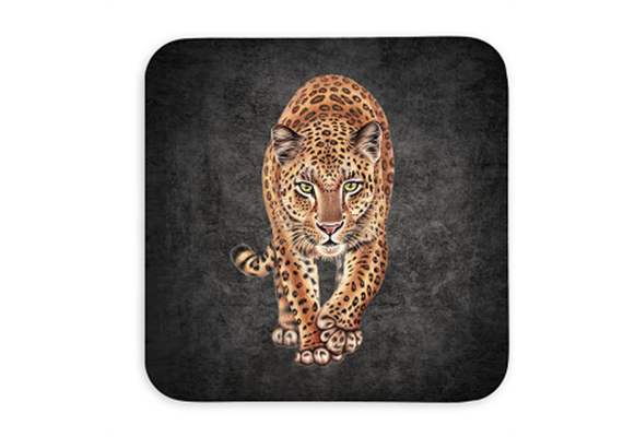 Untersetzer Black Edition, Leopard, 9x9cm