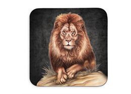 Untersetzer Black Edition, Löwe, 9x9cm