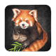 Untersetzer Black Edition, Roter Panda, 9x9cm