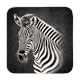 Untersetzer Black Edition, Zebra, 9x9cm