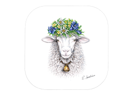 Untersetzer Blumenschaf, 9 x 9cm