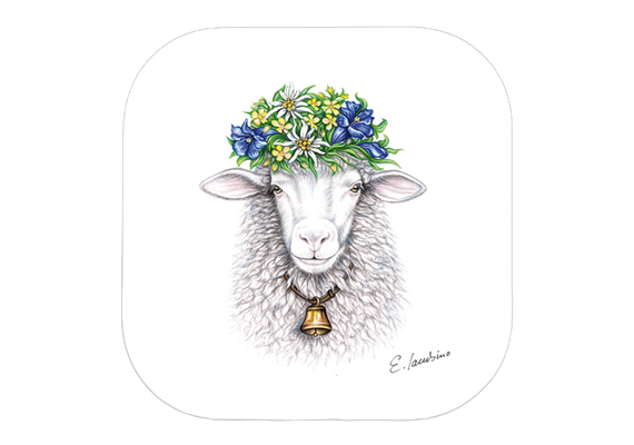 Untersetzer Blumenschaf, 9 x 9cm