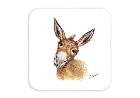 Untersetzer Esel, 9x9cm