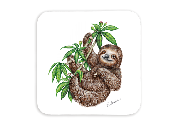 Untersetzer Faultier, 9x9cm