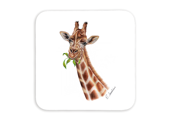 Untersetzer Giraffe, 9x9cm