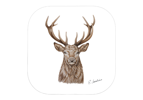 Untersetzer Hirsch, 9 x 9cm