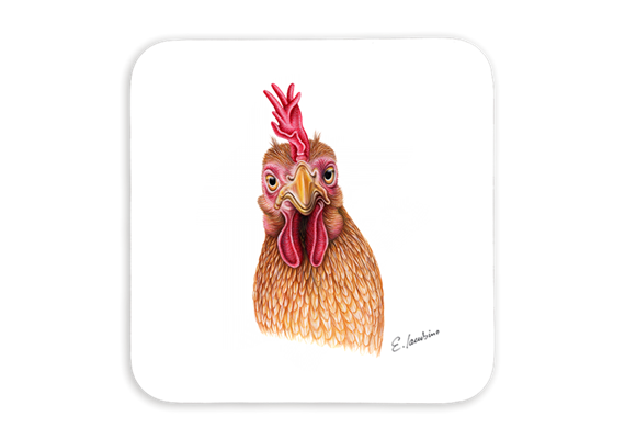 Untersetzer Huhn, 10 x10cm